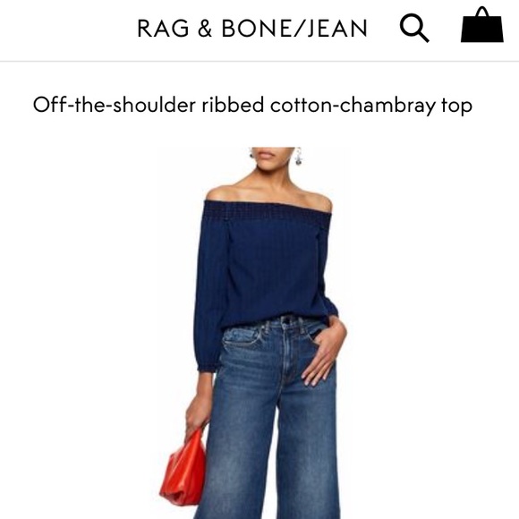 rag and bone off the shoulder top